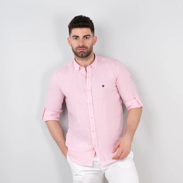 PAUL MARTİN REGULAR FİT ERKEK KETEN GÖMLEK - 9