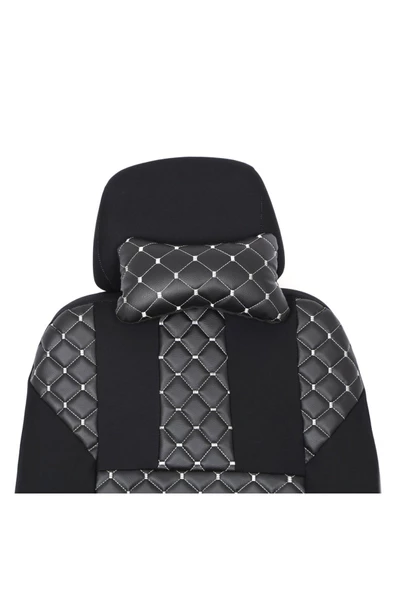 ucuzdukkan28 Honda Prelude Deri Oto Koltuk Kılıfı Ön Arka Koltuklar Set - Siyah - 3