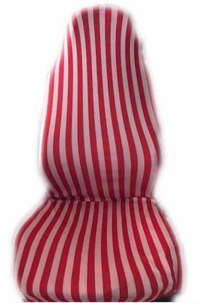 ucuzdukkan28 Çizgili oto koltuk kılıfı kırmızı beyaz zebra desenli nostalji