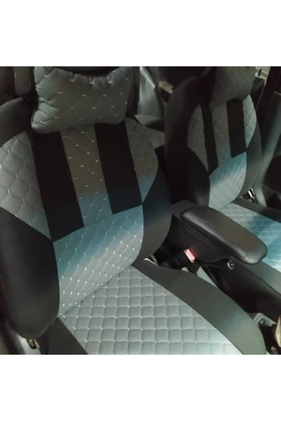 ucuzdukkan28 Mercedes 709 Deri Oto Koltuk Kılıfı Ön Arka Koltuklar Set - Gri - 2