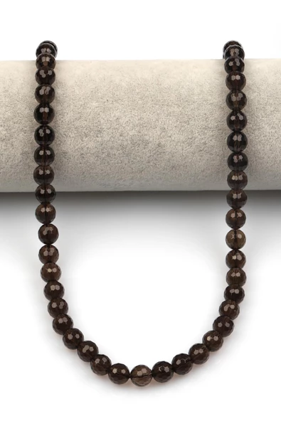 Dumanlı Kuvars Doğaltaş Dizi 8 mm Fasetli Küre Kesim - Resim 2