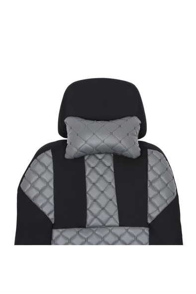 ucuzdukkan28 Mercedes 140 Deri Oto Koltuk Kılıfı Ön Arka Koltuklar Set - Gri - 4