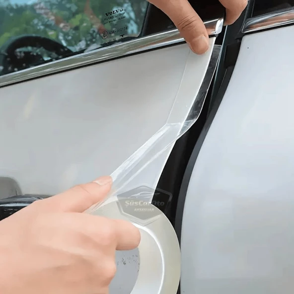 Üniversal Araç İçi Şeffaf Kapı Eşik Bandı Arka Tampon Eşiği Koruma Folyosu Orijinal Hava Kanallı Yapışkanlı İthal Çok Amaçlı Tampon Koruma 5 Metre - 8