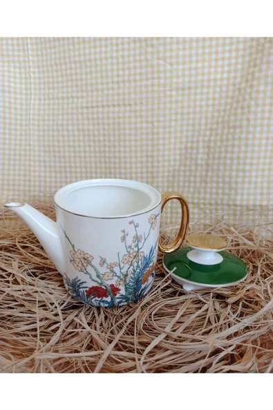 Blossoms Porselen Demlik Teapot Çaydanlık - 4