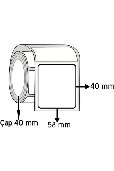 Umur Termal Etiket 40 Mm*58 Mm Terazi Etiketi 500 Adet /1 Rulo - 2