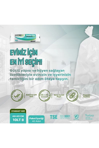 Florex Standart Mini Boy Çöp Poşeti X 5 Rulo - 2