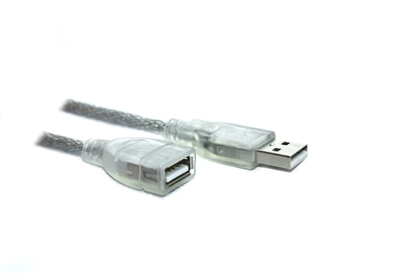 Usb Uzatma M-F Şeffaf Kablo 3 Metre Teknogreen TKU-1003