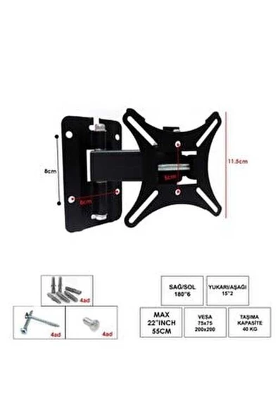 Tv Askı Aparatı 19 Ve 22 İnç Kelebek Haraketli Valx 22KH