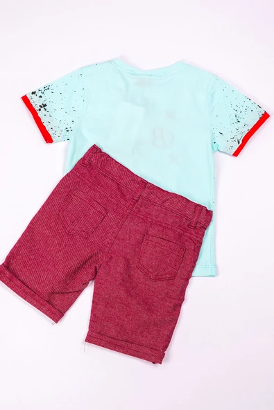 Erkek Çocuk Şortlu Takim Baskili A49 HCM00049 - Resim 4