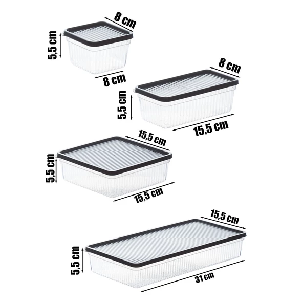 Porsima 2014 32'li Buzluk Buzdolabı Düzenleyici Derin Dondurucuya Uygun Bakliyat Saklama Kabı Seti -Antrasit - Resim 7
