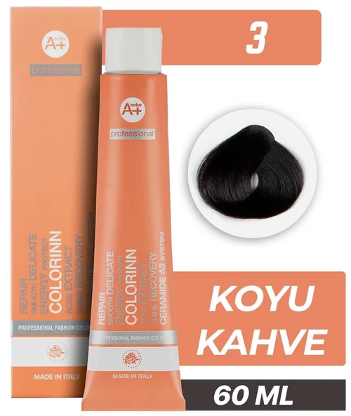 Colorinn Professional Tüp Saç Boyası 3 Koyu Kahve 60 ml