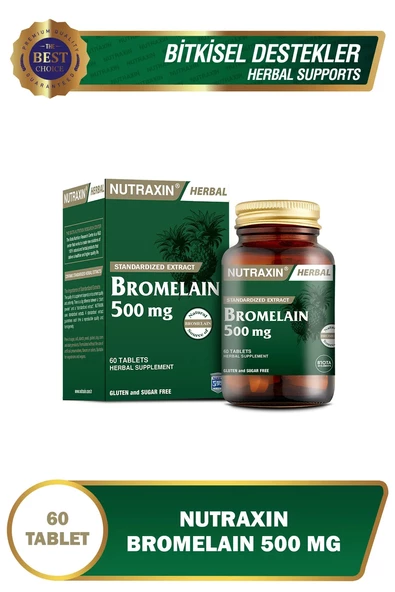 Nutraxin Bromelain 500 mg 60 Tablet ürün görseli