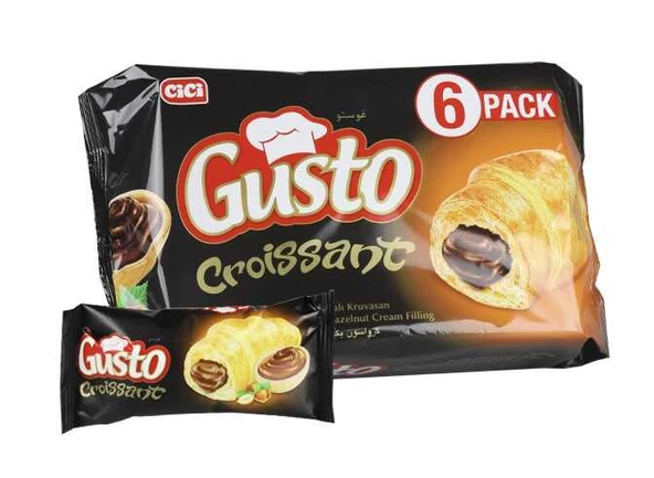 Cici Gusto Kruvasan Çikolatalı 40 Gr. 6 Adet (1 Kutu)