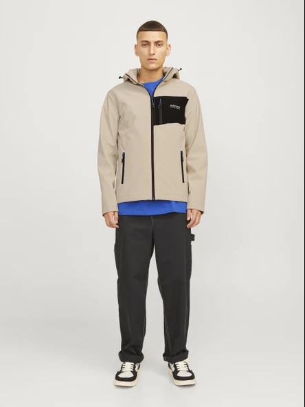 JJTAYLOR SOFTSHELL JACKET Moonbeam Moonbeam L - Resim 3