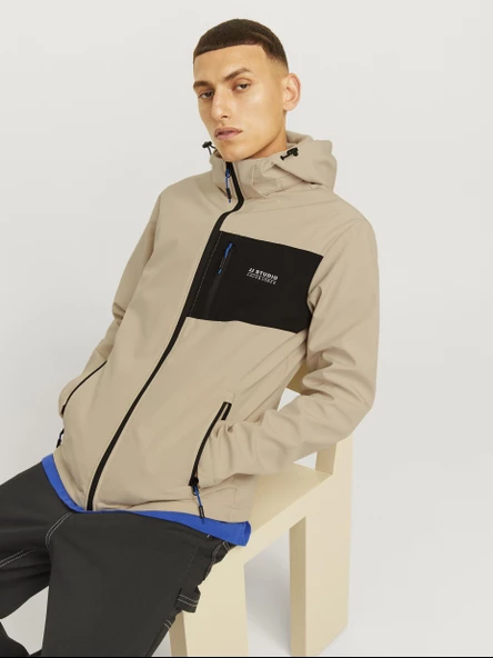 JJTAYLOR SOFTSHELL JACKET Moonbeam Moonbeam L - Resim 5