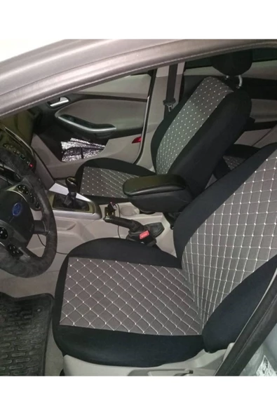 ucuzdukkan28 Volvo 850 Lüks Kapitone Kumaş Oto Koltuk Kılıfı Ön ve Arka Set - Bej - 3