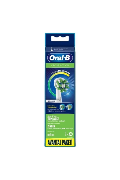 Oral-B Cross Action Clean Maximiser 4'lü Diş Fırçası Başlığı