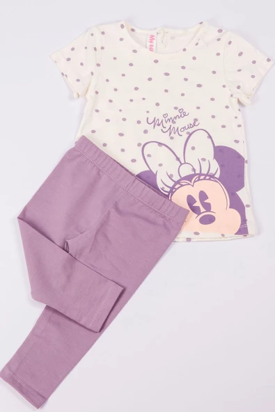 KIZ ÇOCUK TAKIM KAPRİ MİNNİE MOUSE BASKILI A73 - Resim 5