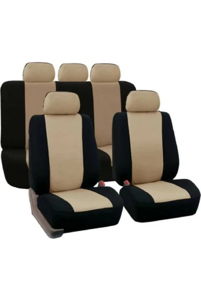 ucuzdukkan28 Volvo 480 Ekonomik Oto Koltuk Kılıfı Ön ve Arka Set - Bej