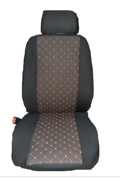 ucuzdukkan28 Volvo S90 Lüks Kapitone Kumaş Oto Koltuk Kılıfı Ön ve Arka Set - Turuncu