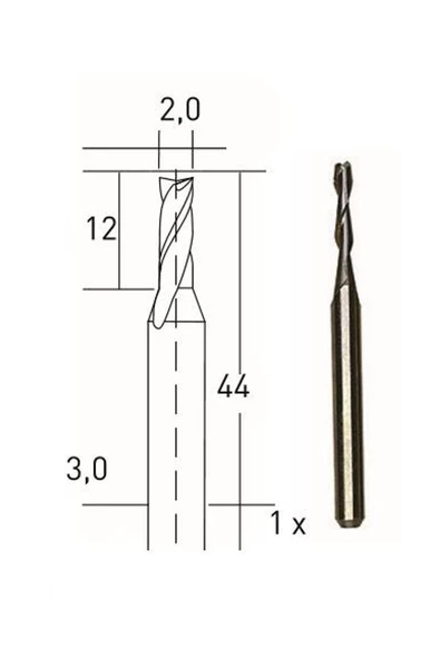 28759 Tungsten Karbürlü Matkap Ucu 2.0 Mm