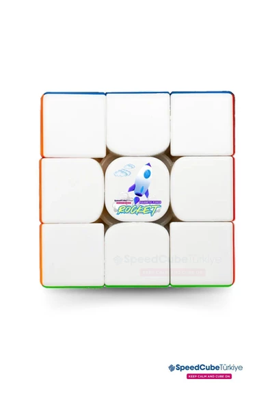 Galery Wood Rocketship 3x3 Profesyonel Manyetik Mıknatıslı Rubik Küp Akıl Küpü Zeka Küpü Speedcube Canlı Renkler - Resim 6