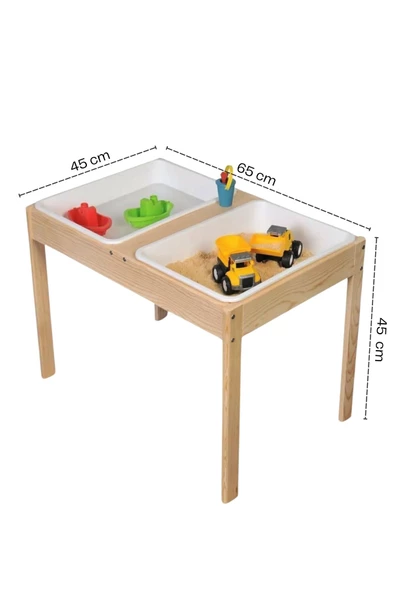 Galery Wood Montessori Aktivite Masası Doğal Ahşap