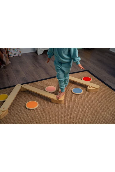Galery Wood Montessori Ahşap Denge Kirişi (4 SOPA 4 TAŞ) - 5