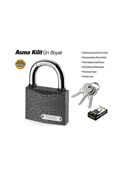 Sgs Asma Kilit Gri Boyalı 20mm Sgs1320