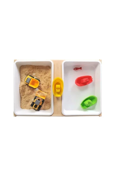 Galery Wood Montessori Doğal Ahşap Duyu Aktivite Kum Ve Su Masası-duyusal Oyun Ve Gelişim Iç Mekan Aktivite Masa - 4