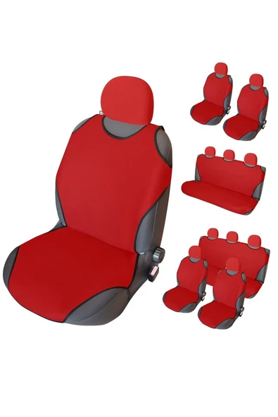 ucuzdukkan28 Opel Monza Oto Koltuk Kılıfı Atlet Set -Kırmızı