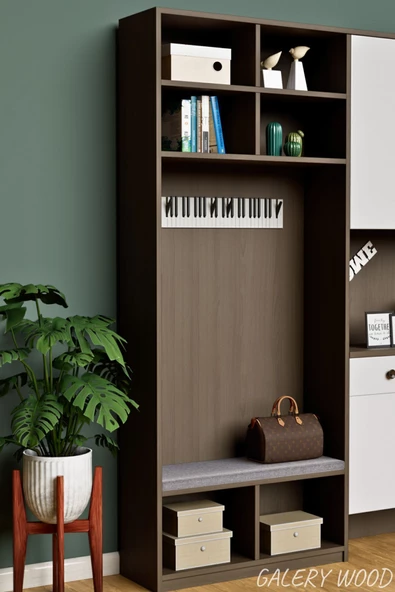 Galery Wood Dekoratif Ahşap 21tuşlu Piyano Elbise Askılık Enstrümantal Çok Amaçlı Çanta Kapı Piano Askı;15x75cm - 7