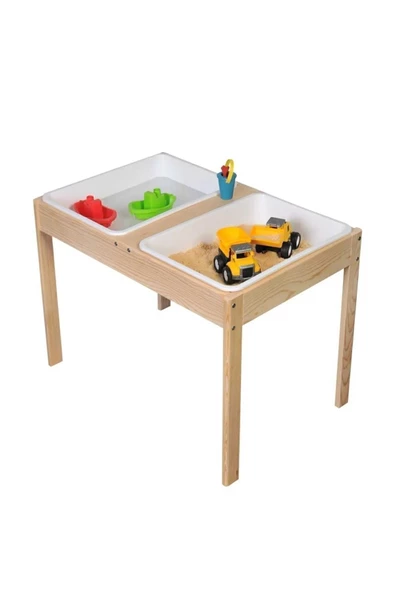 Galery Wood Montessori Doğal Ahşap Duyu Aktivite Kum Ve Su Masası-duyusal Oyun Ve Gelişim Iç Mekan Aktivite Masa - 5