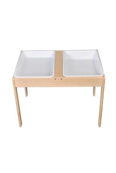 Galery Wood Montessori Doğal Ahşap Duyu Aktivite Kum Ve Su Masası-duyusal Oyun Ve Gelişim Iç Mekan Aktivite Masa - 3