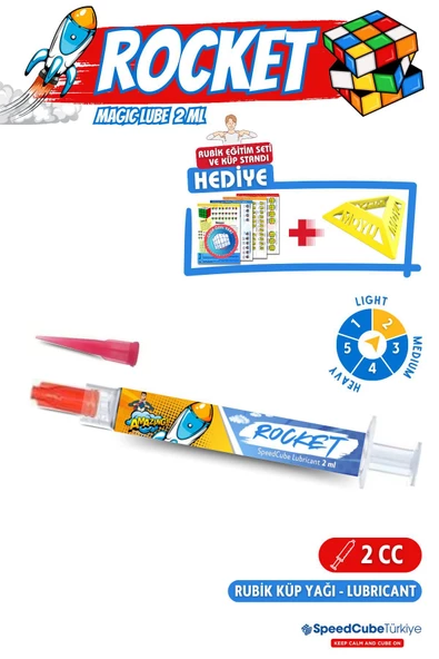 Galery Wood Rocket Magic Lube Pro Rubik Küp Yağı - Rubik Küp Lube - Zeka Küpü Yağı Lube Lubricant Yağlayıcı 2 ml