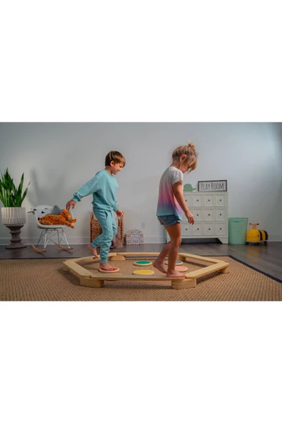 Galery Wood Montessori Ahşap Denge Kirişi (4 SOPA 4 TAŞ) - 7