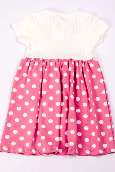 KIZ ÇOCUK ELBİSE KARAKTER BASKILI PUANTİYELİ A79 - Resim 2