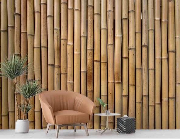 3 Boyutlu Bambu Temalı Duvar Kağıdı - 6