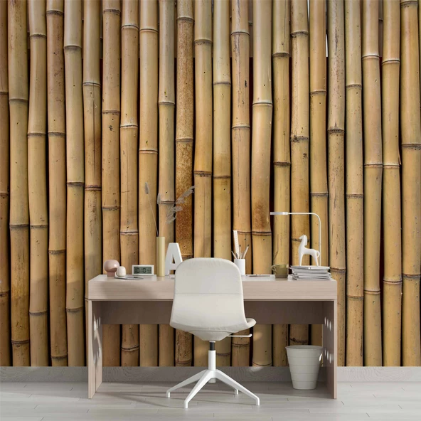 3 Boyutlu Bambu Temalı Duvar Kağıdı - 4
