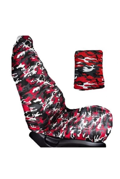 ucuzdukkan28 Toyota Yarıs Kamuflaj Desenli Oto Koltuk Kılıfı Servis Kılıf Kırmızı