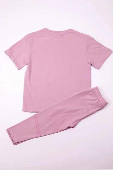 KIZ ÇOCUK TAKIM KAPRİ TAYTLI BASKILI OVERSİZE A84 - 6