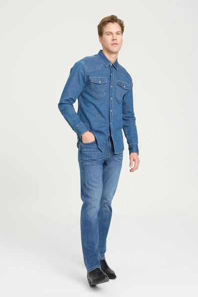 Texas Slim Jean Pantolon In Deep In Deep 33 30 - Resim 4