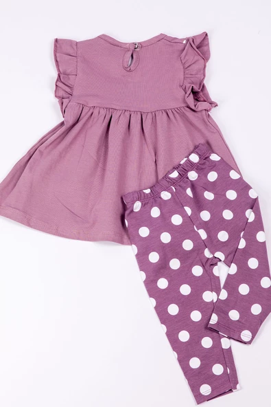 KIZ ÇOCUK TAKIM KAPRİ TAYTLI MİNNİE MOUSE BASKILI PUANTİYELİ B6 - 4