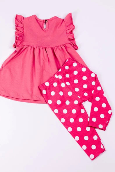 KIZ ÇOCUK TAKIM KAPRİ TAYTLI MİNNİE MOUSE BASKILI PUANTİYELİ B6 - 6