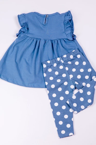 KIZ ÇOCUK TAKIM KAPRİ TAYTLI MİNNİE MOUSE BASKILI PUANTİYELİ B6 - 2