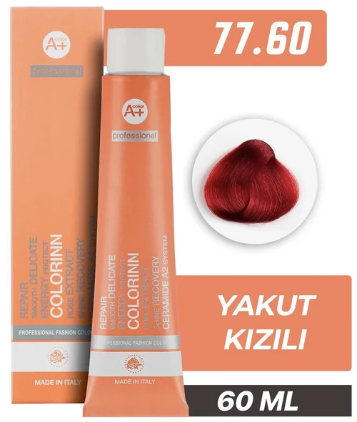 Colorinn Professional Tüp Saç Boyası 77.60 Yakut Kızılı 60 ml