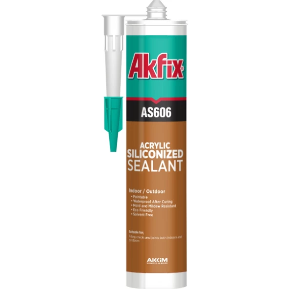 AKFİX SA606 SİLİKONİZE MASTİK 310 ML BEYAZ