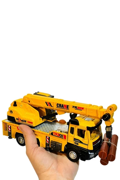 Dayanıklı ve Gerçekçi Tasarım: 1:28 Metal Kule Vinç Oyuncağı Sesli Işıklı Çek Bırak - 6