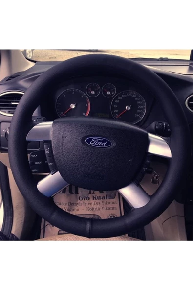 ucuzdukkan28 Cıtroen C2 Uyumlu Dikme Direksiyon Kılıfı Soft ( Düz ) Model Ipli Ve Iğneli Siyah - 2