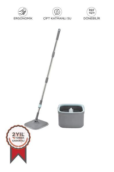 Torima TMP-02 Temiz Kirli Suyu Ayıran Otomatik Temizlik Seti 3 + Extra Mop Bezli Paspas - 4